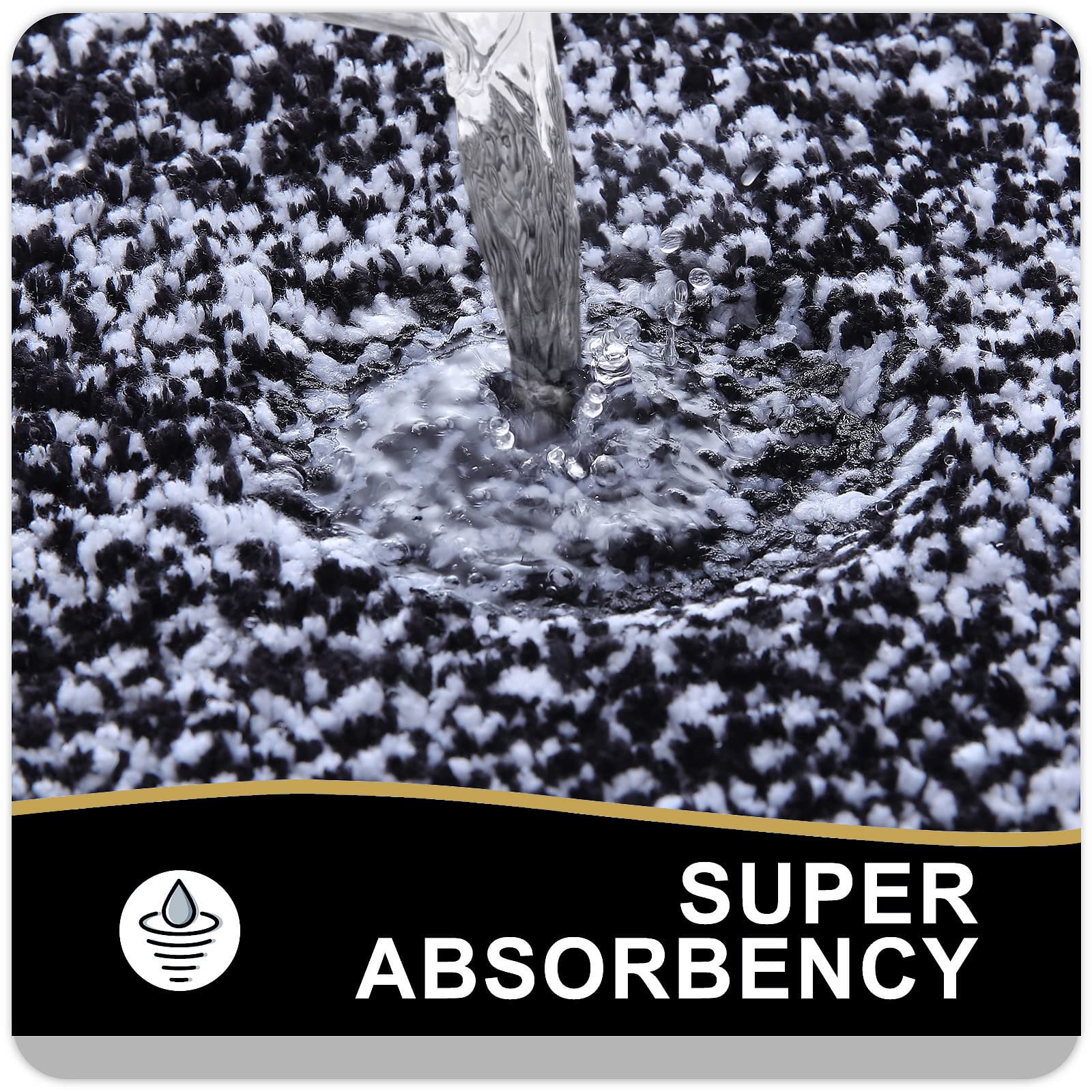 Smiry U-Shaped Luxury Bathroom Rugs, Ultra Soft and Absorbent Microfiber Contour Bath Rug, Non-Slip Machine Washable Toilet Rug, 24"x20", Black and White
