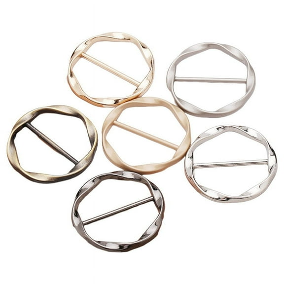6Pcs Scarf Ring Clip T Shirt Tie Clips for Women Metal Tshirt Waist Tightener Buckle Clothing Accessories