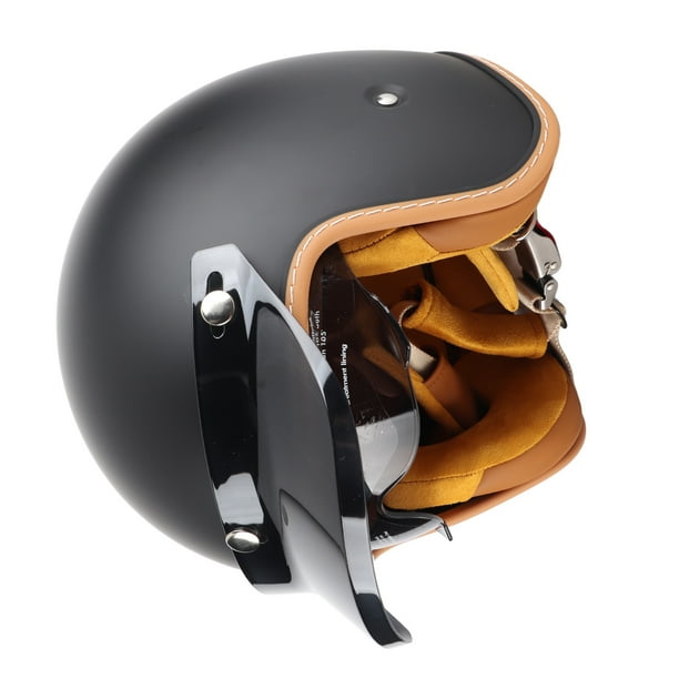 Casco De Motocicleta Vintage, 24 A 24,8 Pulgadas, 3/4 Conchas Abiertas, Casco D, Bicicleta Eléctrica, Medio Para Ciclomotor, Crucero, Scooter, Adultos, Hombres, Jóvenes,