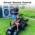 thumbnail image 3 of Outfunny 24V Ride on Toy for Big Kids, Powered Ride On Tractor with Trailer & Remote - Black, 3 of 10