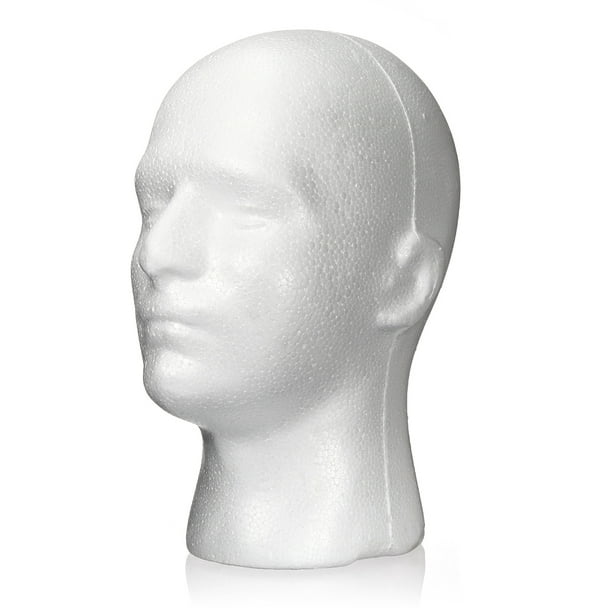 10.6" Male White Styrofoam Foam Wig Hat Mannequin Head Manikin Model Dress Forms Glasses Cap