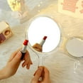 thumbnail image 3 of Makeup Mirror Clear Image Comfortable Grip Good Reflection Cosmetics Burr Free Double-Sided Handheld Magnifying Mirror Gift Supply, 3 of 8