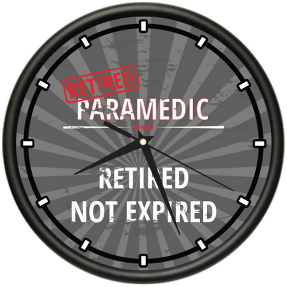 Retired Paramedic Design Wall Clock | Precision Quartz Movement | Retired Not Expired Funny Home Décor | Home, Office or Bedroom Decoration Retirement Personalized Gift
