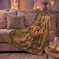thumbnail image 6 of Golden Rose Still Life with Floral Border, Serene European Vintage Flannel Blanket for Romantic Garden Art Admirers and Mother's Day Gift, Soft Home Decor for Bedroom and Sunroom, 6 of 9
