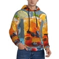 thumbnail image 2 of Rateoe Refreshing Fruit Infused Drinks Pattern Mens Hoodie, Pullover Hooded Sweatshirt, Kangaroo Pocket Hoodie Ideal for Daily Wear, Travel and Home-X-Large, 2 of 7