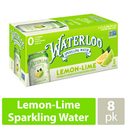 Waterloo Sparkling Water, Lemon-Lime, 12 fl oz, 8 Pack Cans