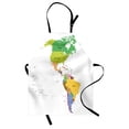 thumbnail image 1 of Map Apron Map of South and North America with Countries Capitals and Major Cities Colorful Design, Unisex Kitchen Bib Apron with Adjustable Neck for Cooking Baking Gardening, Multicolor, by Ambesonne, 1 of 3