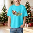 thumbnail image 2 of sdbrld Christmas Shirts for 3T 4T Toddler Kids Boys Merry Christmas T-Shirts Short Sleeve Holiday Tee Xmas Gift Tops Sky Blue Sizes 3-4 Years, 2 of 5