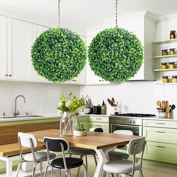 Faux Boxwood Topiary Balls Set of 2 for Home & Outdoor Decor