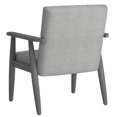 thumbnail image 3 of Mid-Century Modern Faux Leather Accent Chair in Grey-Beige, 3 of 7