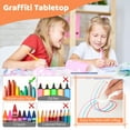 thumbnail image 6 of Infans Kids Height Adjustable Table and 4 Chairs Set with Graffiti Desktop Natural, 6 of 7