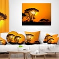 thumbnail image 3 of Designart Beautiful African Sunset in Savannah - African Landscape Printed Throw Pillow - 18x18, 3 of 4