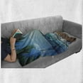 thumbnail image 6 of Ocean Soft Flannel Fleece Blanket, Palms Tropical Island Beach Maldives Photography Home Postcard Traveler Explorer, Cozy Plush for Indoor and Outdoor Use, 50" x 70", Green and Blue, by Ambesonne, 6 of 6
