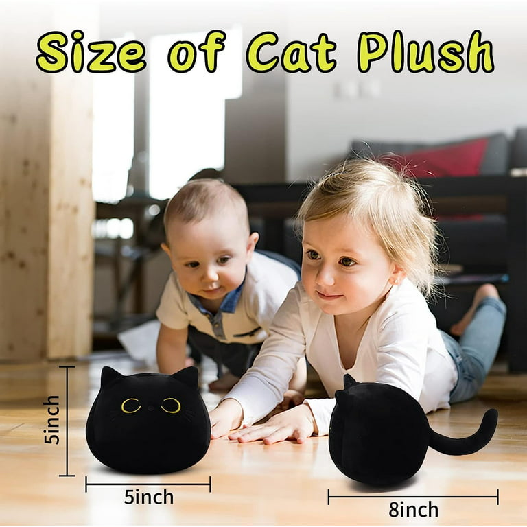 jiajegtgt 3pcs black cat plush, black cat plushies cute mini black