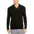 thumbnail image 4 of Tasso Elba Pull en Coton Supima à Col Châle Contrasté pour Hommes (Noir, 2TG), 4 of 4