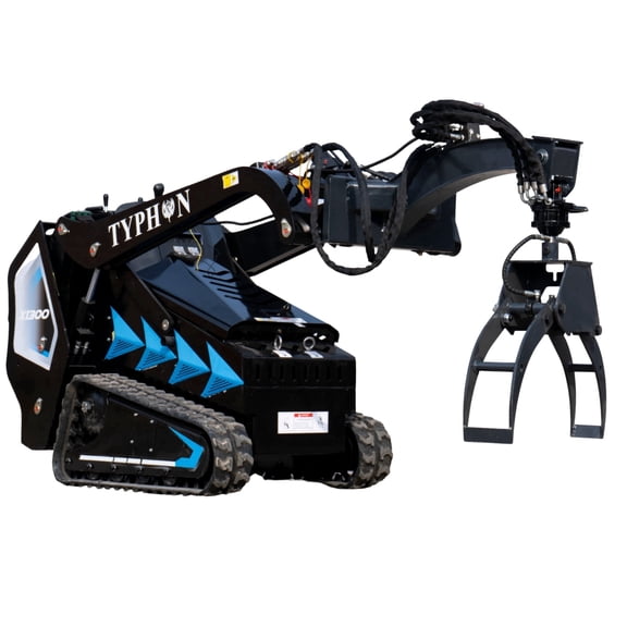360 Degree Hydraulic Rotary Wood Grabber Attachment for TYPHON STOMP X1300 and STOMP 509 Mini Skid Steers