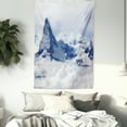 thumbnail image 3 of Lake House Decor Tapestry, Scenery of Mountain Summit Magical Scenery Natural Paradise Pattern, Wall Hanging for Bedroom Living Room Dorm Decor, 60W X 80L Inches, Black White , by Ambesonne, 3 of 5