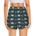 thumbnail image 2 of Lsque Turtle Chrysanthemum Printed Women's Running Shorts with Liner Pockets,Elastic Quick Dry Workout Athletic Gym Yoga Shorts,Womens High Waist Shorts-Small, 2 of 9