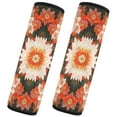 thumbnail image 2 of Qxltty Vintage Orange and White Floral Car Seat Strap Pads are Soft and Snug Fitting for All Cars Backpacks Pushchair, 2 of 8