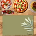 thumbnail image 2 of Amarainy Olive Green Leaf Pattern Linen Table Mats Set of 4 for Home Kitchen Table Decor 12x18 inch, 2 of 5