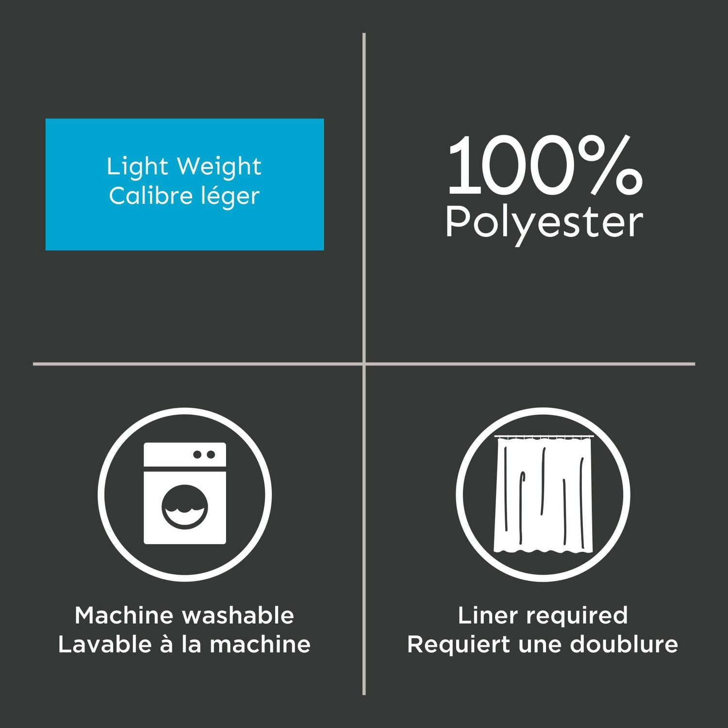 Hometrends Decorative Fabric Shower Curtain with Geometric Designs