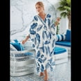 thumbnail image 4 of Vestido Caftán con Estampado Animal para Mujer, Talla Grande, para Playa, Verano 2025 Hojas Azules Talla Única, 4 of 10