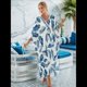 thumbnail image 4 of Vestido Caftán con Estampado Animal para Mujer, Talla Grande, para Playa, Verano 2025 Hojas Azules Talla Única, 4 of 10