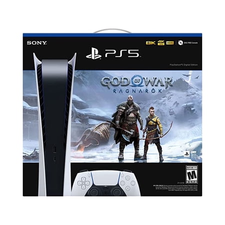 TEC Sony PlayStation_PS5 Video Game Console (Digital Edition) with God of War (GOW) Ragnar?k Bundle -PlayStation - 5