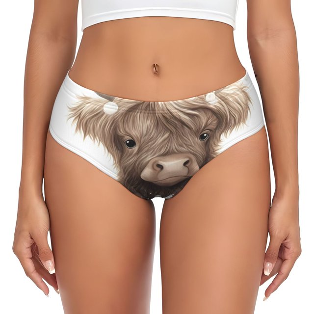 Fotbe Cute Cow Bath Calzones Estampados para Mujer – Ropa Interior de Algodón, Cómoda, Suave y Elástica-3X-Large