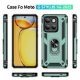 thumbnail image 7 of Allytechgroup for Moto G Stylus 5G 2025 Case with Kickstand, Military Grade Protection Shockproof Non-Slip Cover with Metal Rotatable Ring Stand, Magnetic Car Mount Holder Fashion Case, Darkgreen, 7 of 7