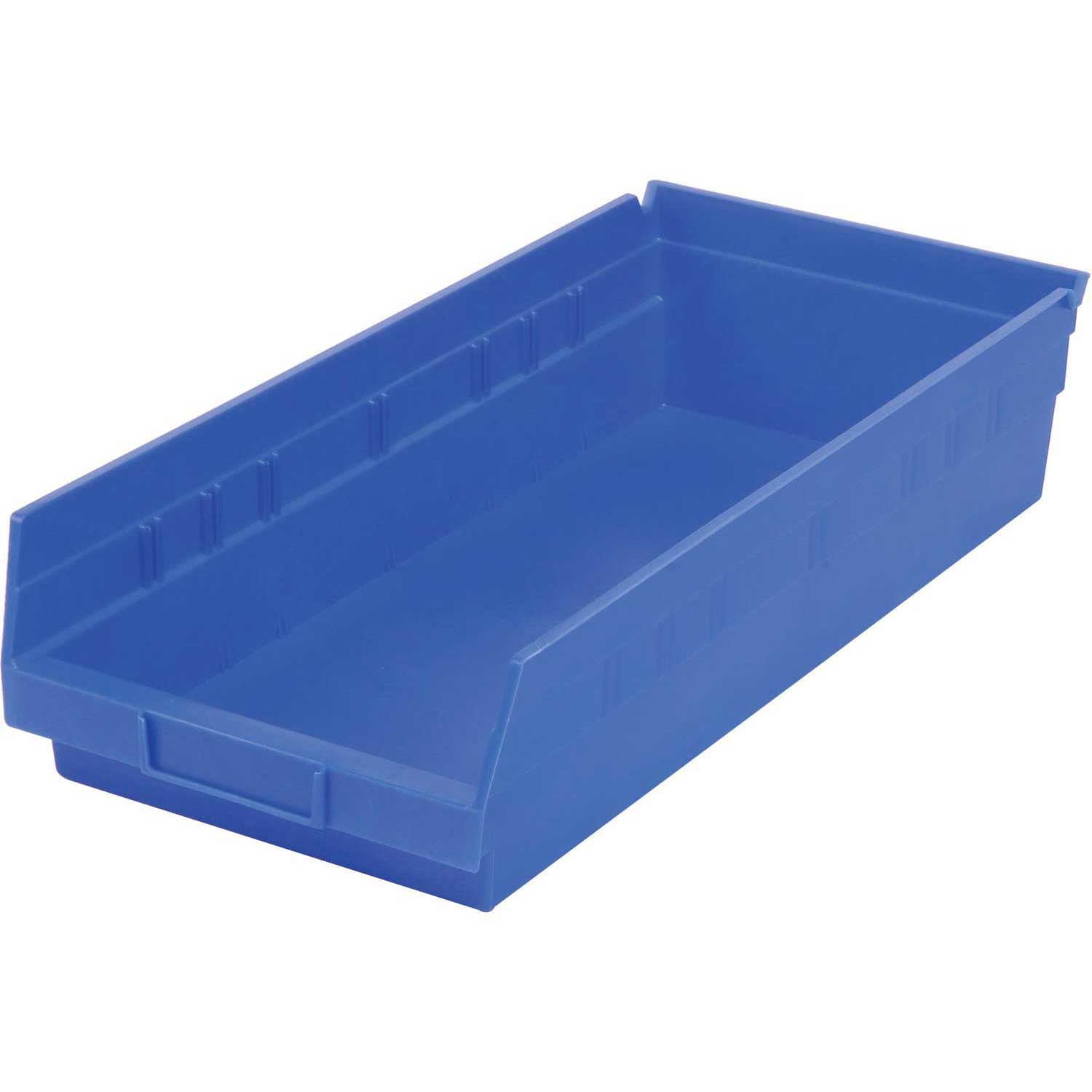 AkroMils 30158 Plastic Nesting Shelf Bin Storage Box, 18" Deep, Blue