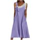 thumbnail image 1 of Vestido de Verano Casual sin Mangas Gradual de las Mujeres Vestido Largo con Cuello en V, Vestido de Vacaciones de Poliéster Suave, 1 of 7
