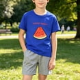 thumbnail image 5 of Amidoa Girls Summer Outfit Sets 2 Piece Graphic T-Shirt Short Sleeve and Casual Pants Set Kids Clothing Sets Blue Size 5T, 5 of 5