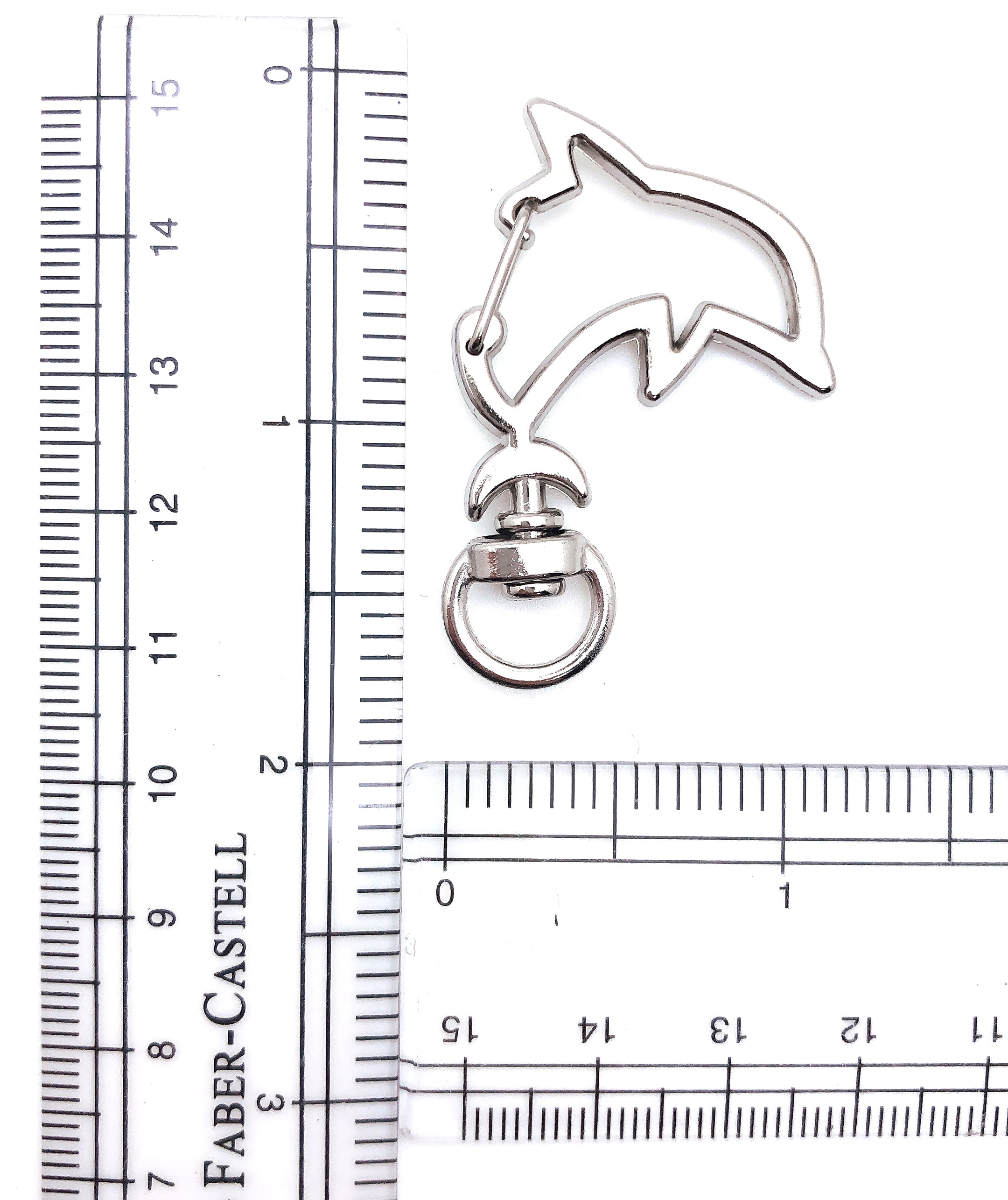 Pack of 100 Metal Dolphin Shaped Spring Snap Keychain Clip Hanging Buckle Key Ring DIY Craft Key Chains Accessories
