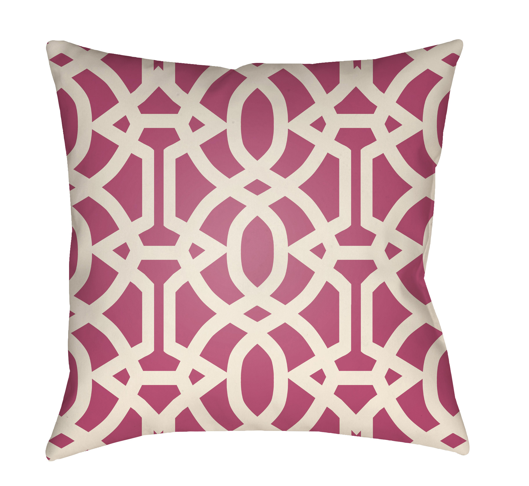 Ready to Ship Outdoor Pillow Cover in Schumacher Trellis Print in Sand