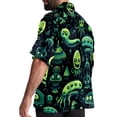thumbnail image 3 of Alien Men's Short Sleeve Printed Button Down Hawaiian Beach Shirts, 3 of 6