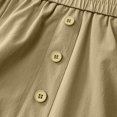 thumbnail image 4 of Amkhujs Flowy Skirts for Women Elastic High Waist Elegant Long Skirt with Pockets Casual Going Out Summer Skirt,Khaki,XXL, 4 of 8