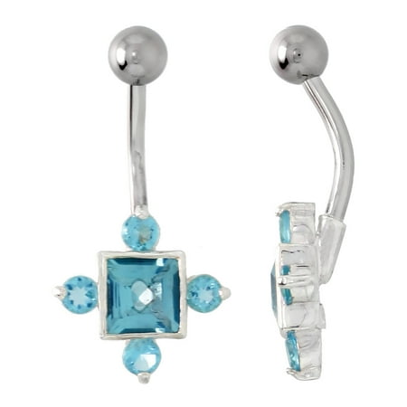 Blue Topaz Belly Button Ring Blue Topaz Belly Button Ring