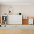 thumbnail image 6 of Queen Size Murphy Bed with USB Port, Large Drawer, and Wardrobe/Desk Combo – Versatile White Cabinet Bed, 6 of 8