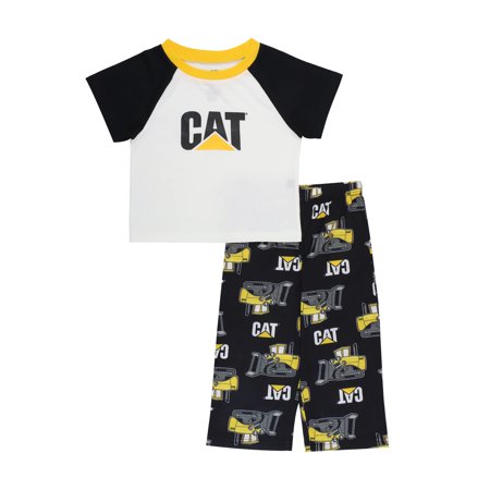 

Caterpillar Boys 2-Piece Loose-Fit Pajamas Set CAT & Bulldozer Grid 4T