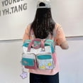 thumbnail image 3 of Small Fresh Color Contrast Three Purpose Bag For Female Korean Casual Nylon One Shoulder Handbag For Junior High School Students High Quality, 3 of 5