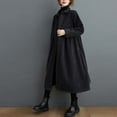 thumbnail image 6 of Delliss Women Fashion Solid Color Loose Thick Corduroy Button Long Sleeve Jacket Black M, 6 of 7