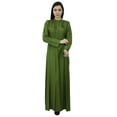 thumbnail image 5 of Bimba Women's Long Sleeve Maxi Mandarin Collar Plain Jilbab Dress With Pockets, 5 of 6