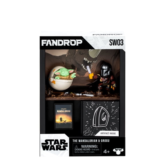 FANDROP SW03-Star Wars: The Mandalorian™ - The Mandalorian & Grogu, Epic Diorama, Artifacts & Scene Marker, 4 to Collect, Ages 4 