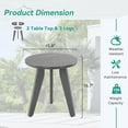 thumbnail image 5 of Dycanpo Outdoor Side Table for Patio, Small Round End Table Weather-Resistant, Gray, 5 of 9