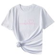 thumbnail image 4 of Qiopertar T-Shirts à Col Rond pour Femmes, Imprimé Cœur, Manches Courtes, Blouse, Offres de la Semaine en Liquidation, 4 of 8