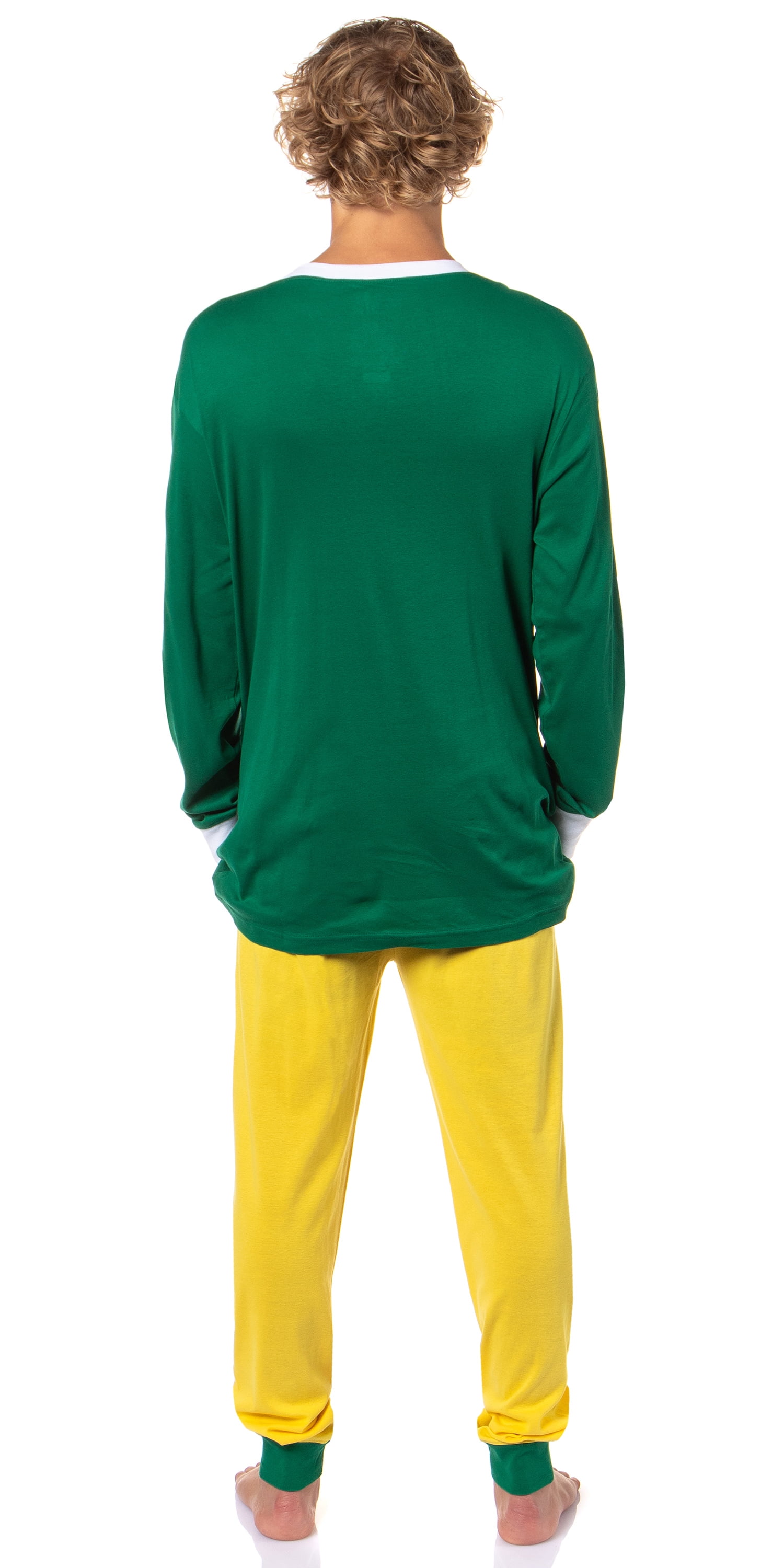 Elf Holiday Classic Movie Men's Buddy The Elf Tight Fit Long Sleeve Long Pant Loungewear Sleep Pajama Set