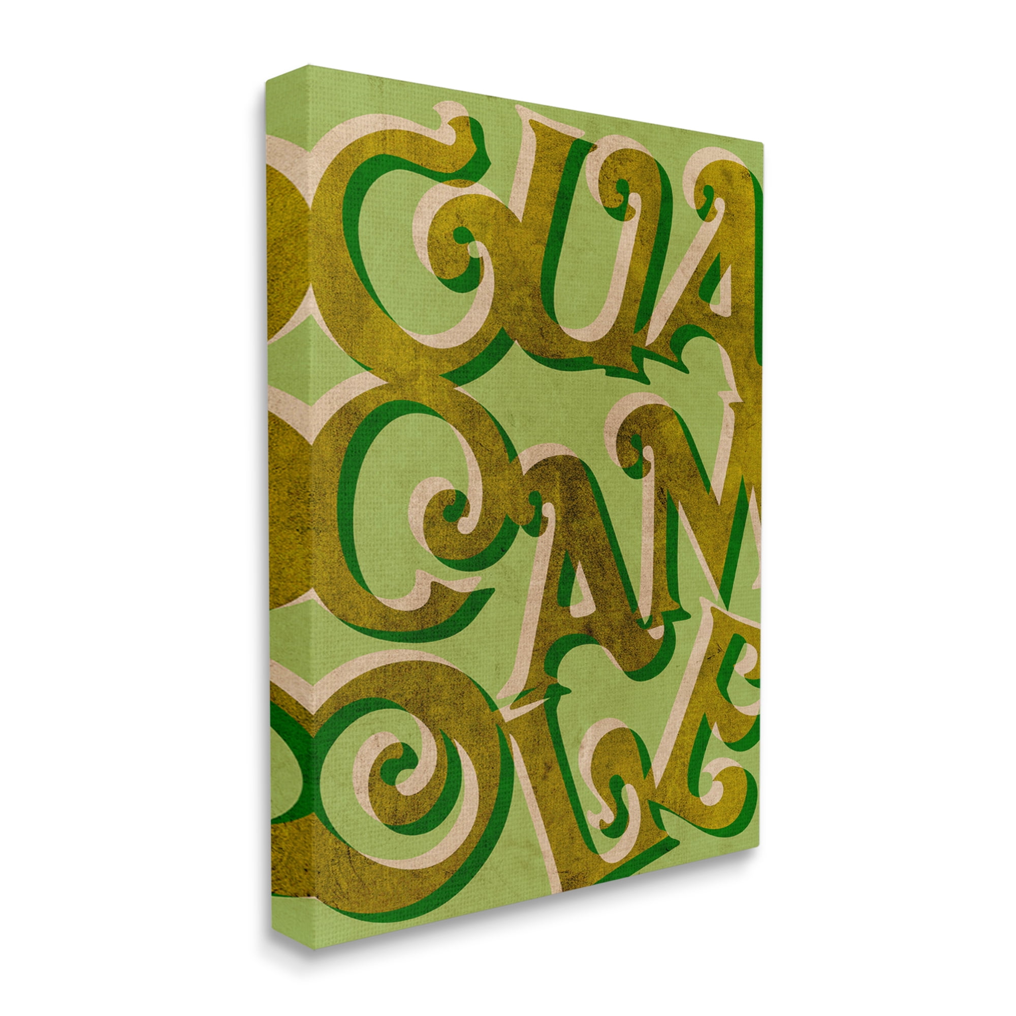 Stupell Industries Whimsical Guacamole Typography Layered Lettering Kitchen Sign Graphic Art Gallery Wrapped Canvas Print Wall Art, Design by Daphne Polselli
