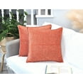 thumbnail image 6 of Soft Chenille Textured Pillow Covers Stitched Edge Set of 2 (18 x 18 inch, Coral Orange) / Cozy Cushion Covers / Modern Square Pillow Cases / Decorative Luxury Farmhouse Gray Pillow Covers, 6 of 8