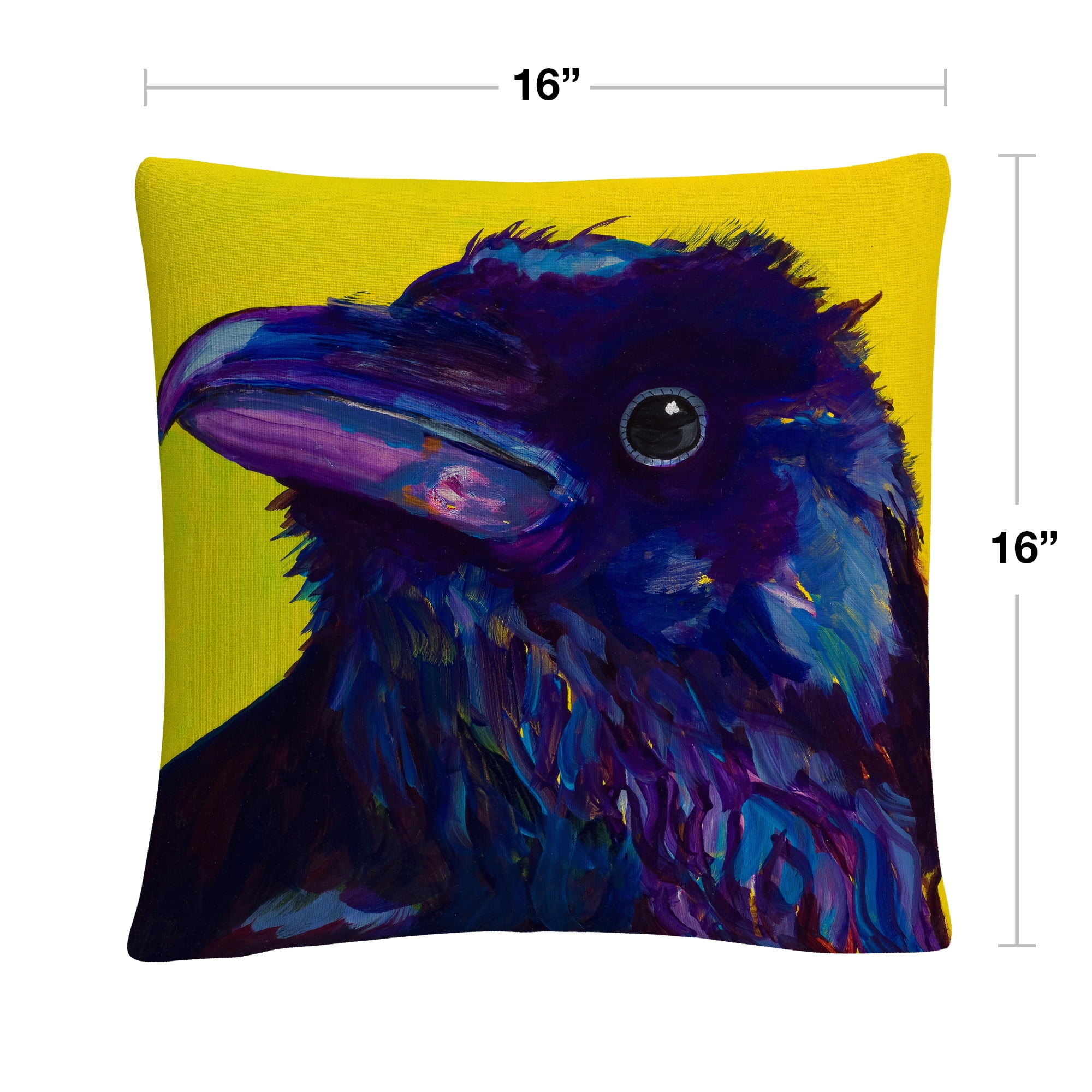 Corvus' Animals Pets Painting Bold By Pat Saunders-White 16 X 16 Decorative Throw Pillow